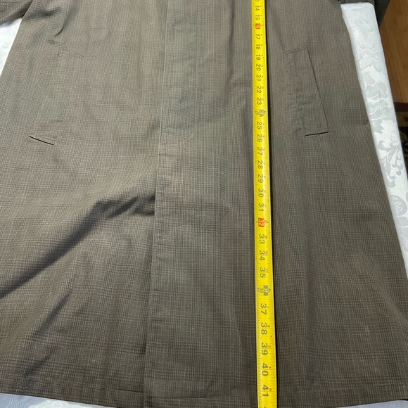 Frederick & Nelson Mens Trench Coat Jacket Vintage choc. brwn plaid Size 42 Reg - Picture 9 of 11
